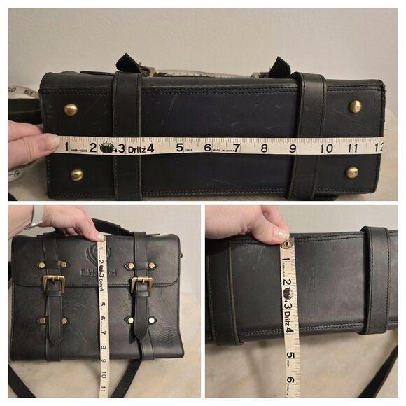 FEDELE OXFORD England Dark Gray Genuine Leather Briefcase Bag Handcrafted - Picture 6 of 12